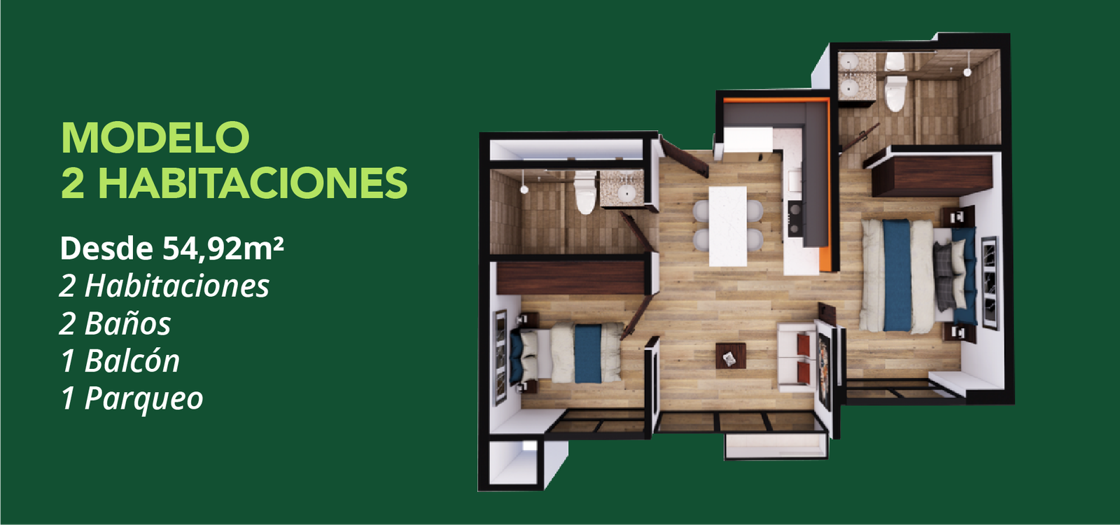 modelo 2 habitaciones